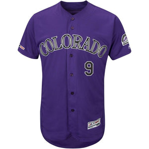 Daniel Murphy Colorado Rockies Majestic Home Flex Base Collection Player Jersey – White/Purple