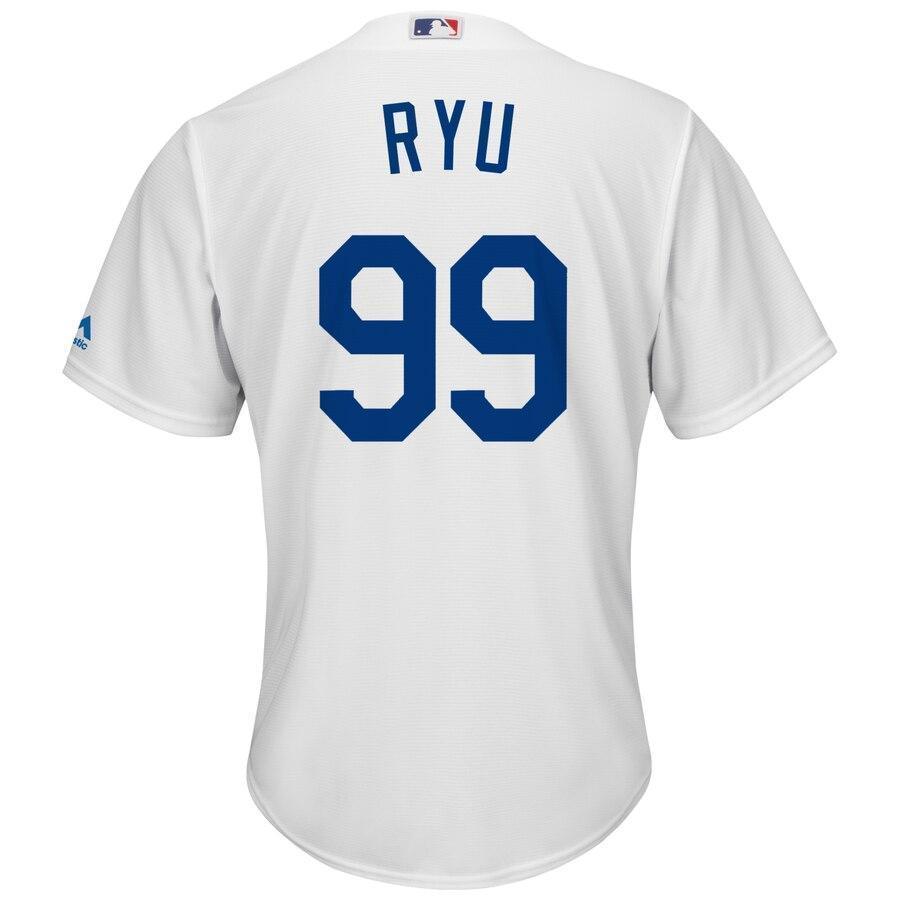 Hyun-Jin Ryu Los Angeles Dodgers Majestic Home Official Cool Base Player Replica Jersey - White