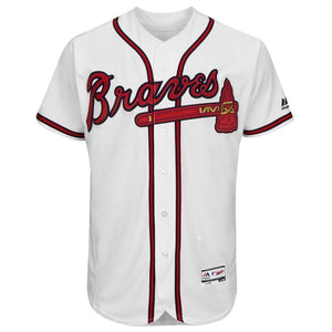 Dansby Swanson Atlanta Braves Majestic Home Flex Base Collection Player Jersey - White/Scarlet