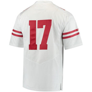 #17 Wisconsin Badgers Under Armour Premier Performance Football Jersey - White