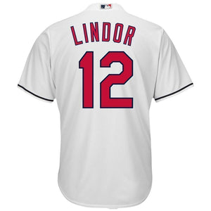 Francisco Lindor Cleveland Indians Majestic Alternate 2019 Cool Base Player Jersey – Scarlet/White