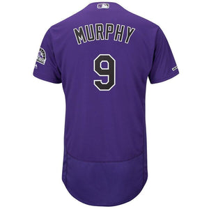 Daniel Murphy Colorado Rockies Majestic Home Flex Base Collection Player Jersey – White/Purple