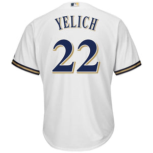 Christian Yelich Milwaukee Brewers Majestic Official Cool Base Player Jersey - White