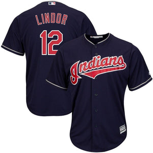 Francisco Lindor Cleveland Indians Majestic Alternate 2019 Cool Base Player Jersey – Scarlet/Navy