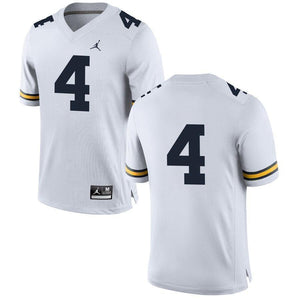 #4 Michigan Wolverines Jordan Brand Football Jersey - White