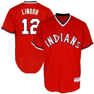 Francisco Lindor Cleveland Indians Majestic Turn Back the Clock Jersey - Red