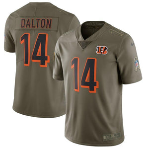 Andy Dalton Cincinnati Bengals Nike Salute To Service Limited Jersey - Olive