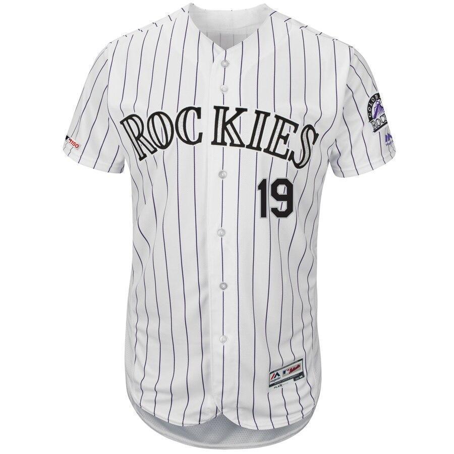 Charlie Blackmon Colorado Rockies Majestic Home Flex Base Collection Player Jersey – White