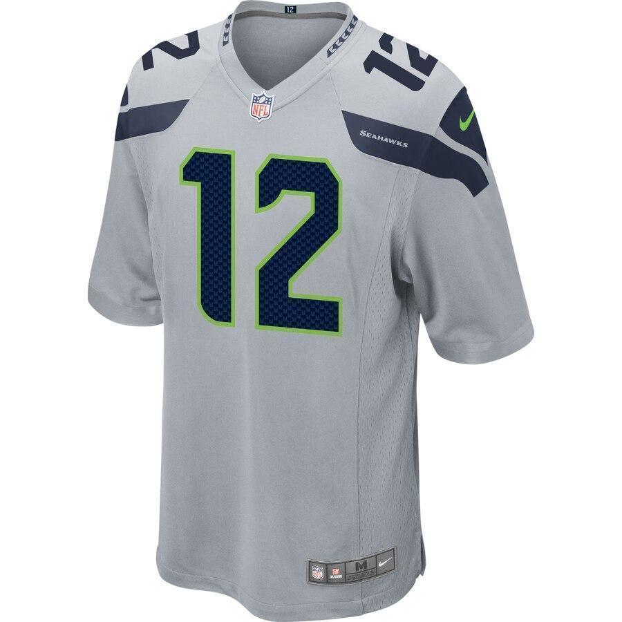 12s Seattle Seahawks Nike Alternate Game Jersey - Gray