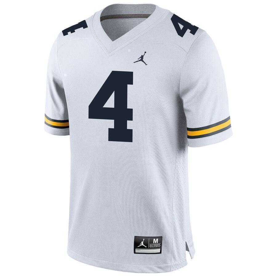 #4 Michigan Wolverines Jordan Brand Football Jersey - White