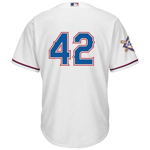 Texas Rangers Majestic 2019 Jackie Robinson Day Official Cool Base Jersey – White