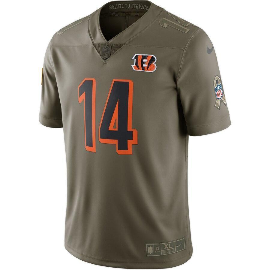 Andy Dalton Cincinnati Bengals Nike Salute To Service Limited Jersey - Olive