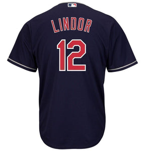 Francisco Lindor Cleveland Indians Majestic Alternate 2019 Cool Base Player Jersey – Scarlet/Navy