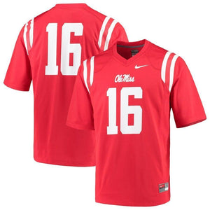 #16 Ole Miss Rebels Nike Game Football Jersey - Red