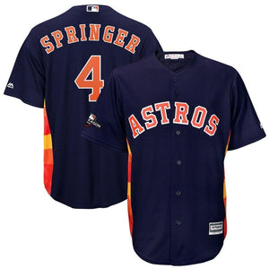 George Springer Houston Astros Majestic 2019 Postseason Official Cool Base Player Jersey - Navy