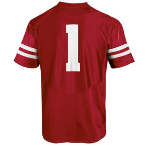 #1 Wisconsin Badgers Under Armour Logo Premier Football Jersey - Red