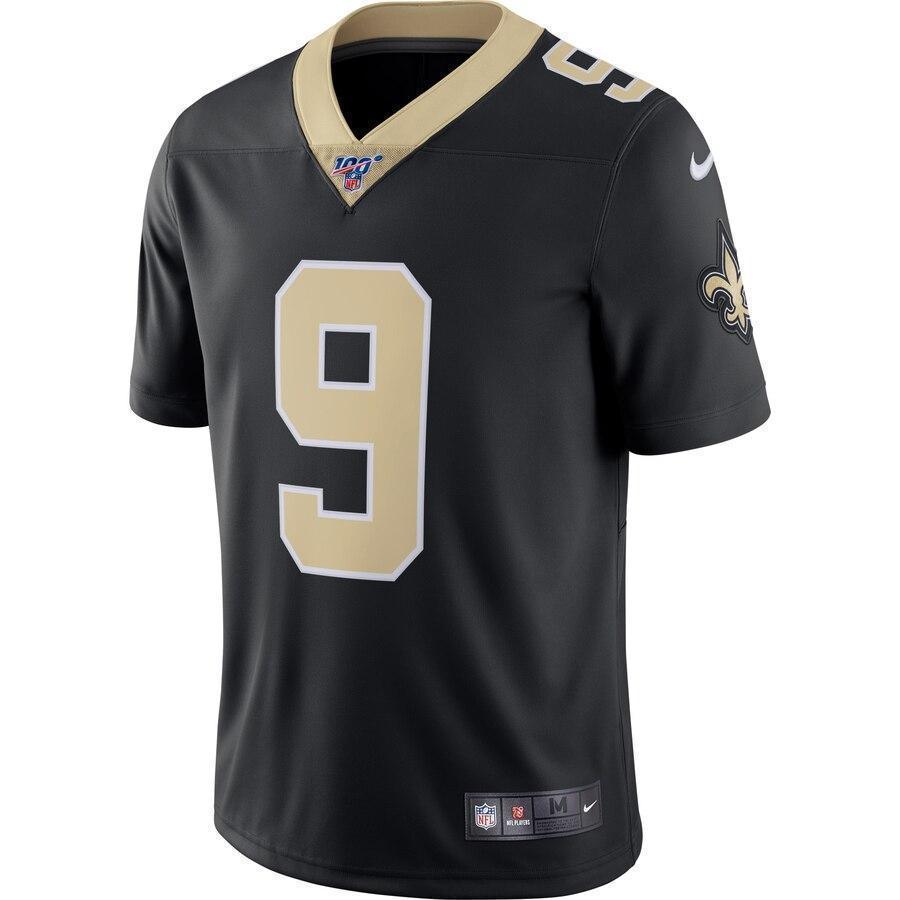 Drew Brees New Orleans Saints Nike 100th Season Vapor Limited Jersey - Black