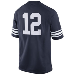 #12 BYU Cougars Game Football Jersey - Navy