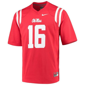 #16 Ole Miss Rebels Nike Game Football Jersey - Red