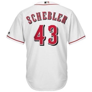 Scott Schebler Cincinnati Reds Majestic Home Cool Base Replica Player Jersey - White