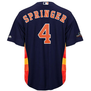 George Springer Houston Astros Majestic 2019 Postseason Official Cool Base Player Jersey - Navy