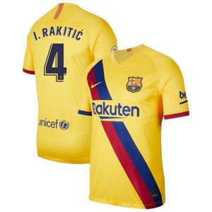 Ivan Rakitic Barcelona 2019/20 Away Stadium Player Jersey – Yellow