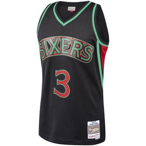 Allen Iverson Philadelphia 76ers Mitchell & Ness Hardwood Classics Christmas Swingan Collection Jersey – Black