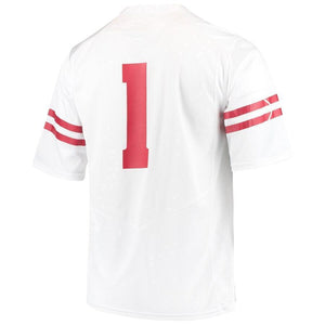 #1 Wisconsin Badgers Under Armour Team Replica Football Jersey - White