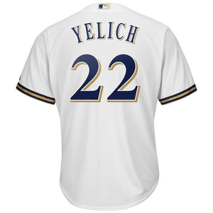 Christian Yelich Milwaukee Brewers Majestic Home Hispanic Heritage Cool Base Player Jersey - White