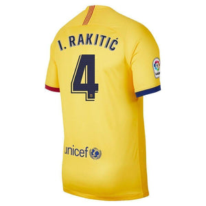 Ivan Rakitic Barcelona 2019/20 Away Stadium Player Jersey – Yellow