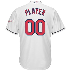 Cleveland Indians Majestic Home 2019 All-Star Game Patch Cool Base Custom Jersey – White