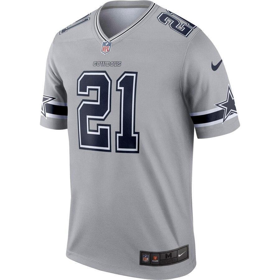 Ezekiel Elliott Dallas Cowboys Nike Inverted Legend Jersey - Gray