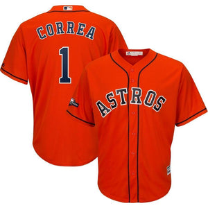 Carlos Correa Houston Astros Majestic 2019 Postseason Official Cool Base Player Jersey - Orange