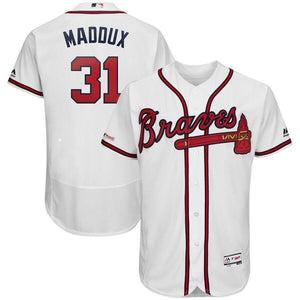 Greg Maddux Atlanta Braves Majestic 2019 Home Collection Flex Base Player Jersey – White