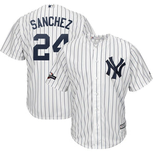 Gary Sanchez New York Yankees Majestic 2019 Postseason Official Cool Base Player Jersey - White/Navy