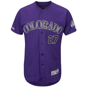 Trevor Story Colorado Rockies Majestic Alternate Collection Flex Base Player Jersey – Purple