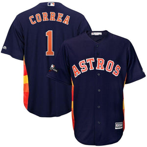 Carlos Correa Houston Astros Majestic 2019 Postseason Official Cool Base Player Jersey - Navy