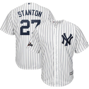 Giancarlo Stanton New York Yankees Majestic 2019 Postseason Official Cool Base Player Jersey - White/Navy