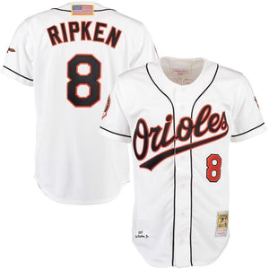 Cal Ripken Baltimore Orioles Mitchell & Ness Home Jersey - White