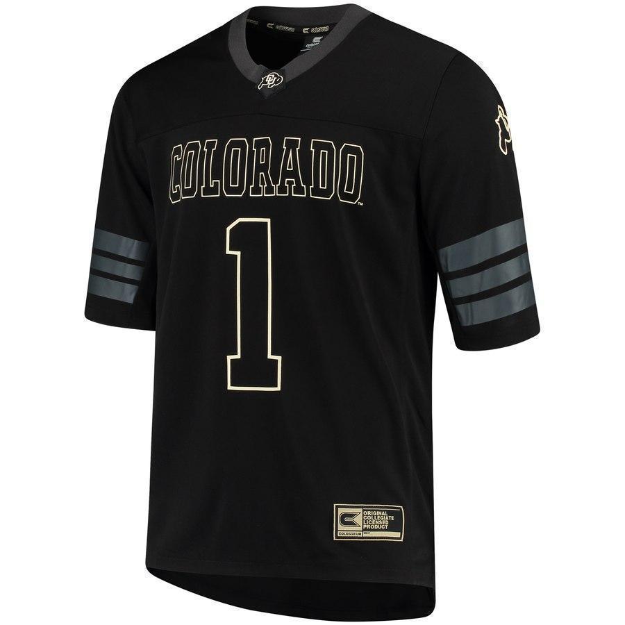 #1 Colorado Buffaloes Colosseum Blackout Football Jersey - Black