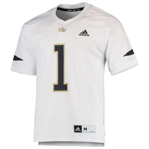 #1 Georgia Tech Yellow Jackets Chase Football Jersey – White