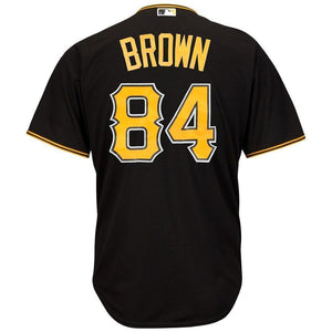 Antonio Brown Pittsburgh Pirates Majestic x MLB Crossover Cool Base Player Jersey - Black