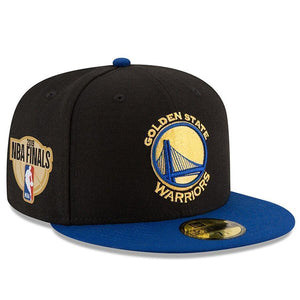 Golden State Warriors New Era 2019 NBA Finals Bound Side Patch Two-Tone 59FIFTY Fitted Hat - Black/Royal