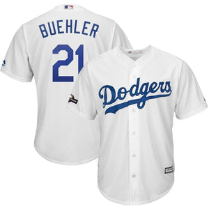 Walker Buehler Los Angeles Dodgers Majestic 2019 Postseason Home Official Cool Base Player Jersey - White