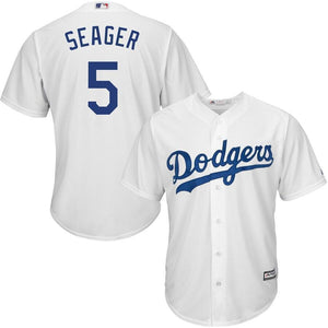 Corey Seager Los Angeles Dodgers Majestic Official Cool Base Player Jersey - White/Grey