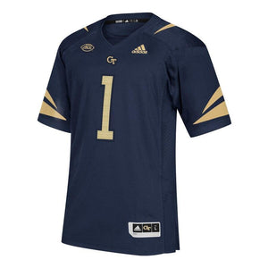 #1 Georgia Tech Yellow Jackets adidas Premier Football Jersey - Navy