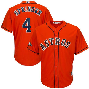 George Springer Houston Astros Majestic 2019 Postseason Official Cool Base Player Jersey - Orange