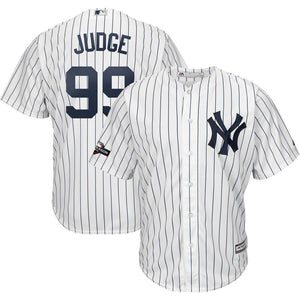 Aaron Judge New York Yankees Majestic 2019 Postseason Official Cool Base Player Jersey - White/Navy