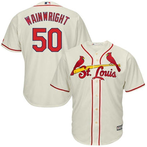 Adam Wainwright St. Louis Cardinals Majestic Cool Base Player Jersey - Tan/White