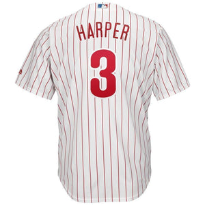 Bryce Harper Philadelphia Phillies Majestic Home Official Cool Base Player Jersey - White/Scarlet